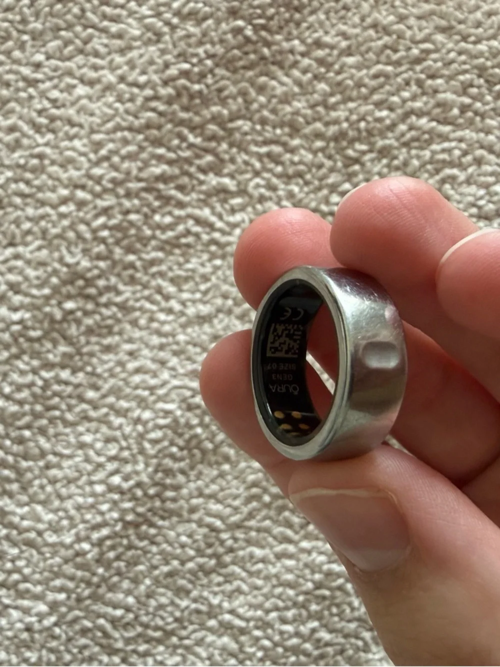 Size US7 - Oura Ring Gen3 Horizon - Silver - Smart Ring + Charger